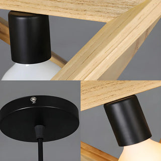 Modern Wooden Triangle Frame Dining Room Pendant Light Zawala Image - 6