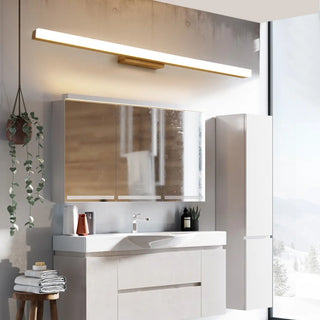 ZOWALA - Simple Rectangular Wooden LED Bathroom Vanity Light Image - 4
