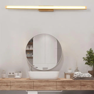ZOWALA - Simple Rectangular Wooden LED Bathroom Vanity Light Image - 5
