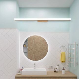 ZOWALA - Simple Rectangular Wooden LED Bathroom Vanity Light Image - 7