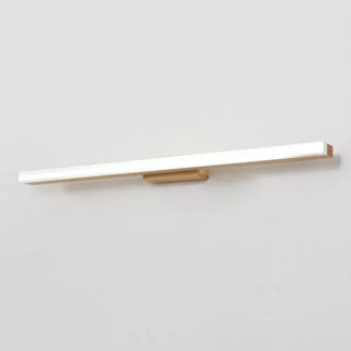 ZOWALA - Simple Rectangular Wooden LED Bathroom Vanity Light Image - 12