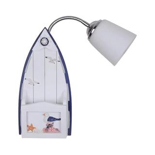 Coastal Boat Cast Iron Bedroom Blue Mini Wall Sconce Zawala Image - 4