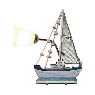 Coastal Boat Cast Iron Bedroom Blue Mini Wall Sconce Zawala Image - 8