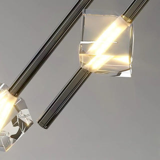 ZOWALA - Modern Black Crystal Rod Cylinder Bedroom Pendant Light Image - 11
