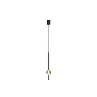 ZOWALA - Modern Black Crystal Rod Cylinder Bedroom Pendant Light Image - 16