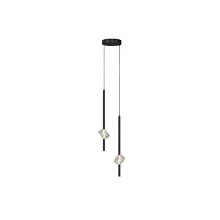 ZOWALA - Modern Black Crystal Rod Cylinder Bedroom Pendant Light Image - 17