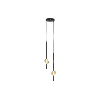 ZOWALA - Modern Black Crystal Rod Cylinder Bedroom Pendant Light Image - 19