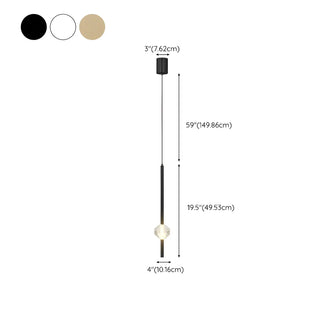 ZOWALA - Modern Black Crystal Rod Cylinder Bedroom Pendant Light #size