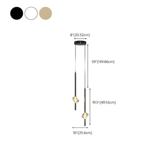 ZOWALA - Modern Black Crystal Rod Cylinder Bedroom Pendant Light Image - 21