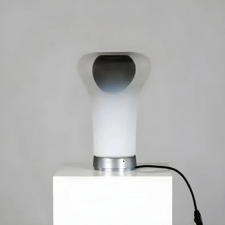 Simple Unique Geometric Nickel Base Glass Table Lamp Zawala Image - 10