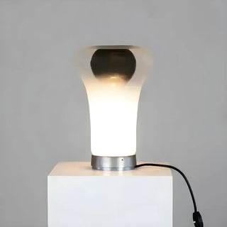 Simple Unique Geometric Nickel Base Glass Table Lamp Zawala Image - 4