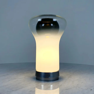 Simple Unique Geometric Nickel Base Glass Table Lamp Zawala Image - 6