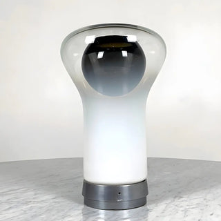 Simple Unique Geometric Nickel Base Glass Table Lamp Zawala Image - 8