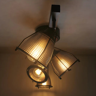 ZOWALA - Elegant Bowl Glass Shade Wood Fixed Track Light Black Image - 10