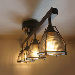 ZOWALA - Elegant Bowl Glass Shade Wood Fixed Track Light Black Image - 11
