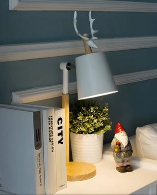 Chic Nordic Antler Barrel Shade Wooden Base Table Lamp Zawala Image - 10