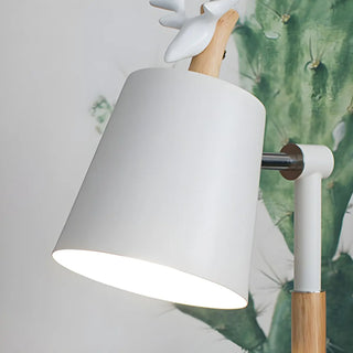 Chic Nordic Antler Barrel Shade Wooden Base Table Lamp Zawala Image - 12