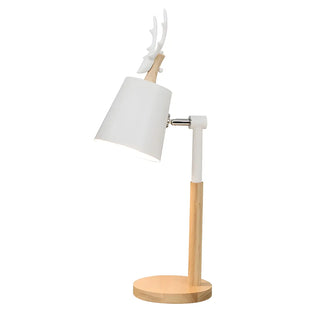 Chic Nordic Antler Barrel Shade Wooden Base Table Lamp Zawala Image - 14
