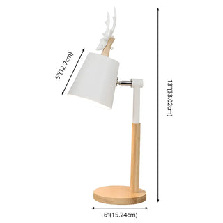 Chic Nordic Antler Barrel Shade Wooden Base Table Lamp Zawala #size