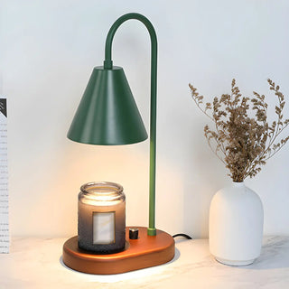 Simple Nordic Green Cone Shade Wooden Base Table Lamp Zawala Image - 12