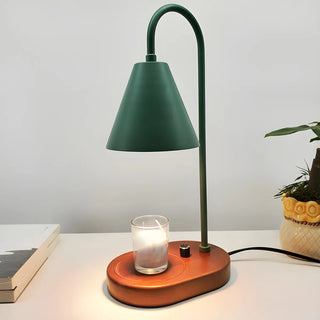 Simple Nordic Green Cone Shade Wooden Base Table Lamp Zawala Image - 3