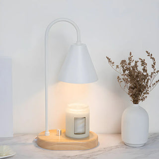 Simple Nordic Green Cone Shade Wooden Base Table Lamp Zawala Image - 5