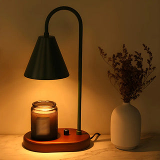 Simple Nordic Green Cone Shade Wooden Base Table Lamp Zawala Image - 8