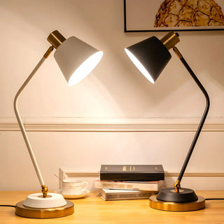 Stylish Bell Shade Bend Arm Small Study Table Lamp Zawala Image - 1