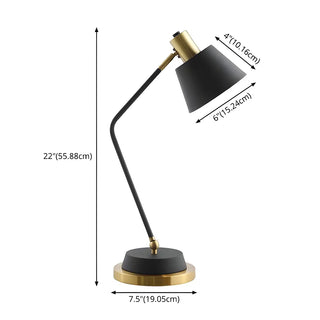 Stylish Bell Shade Bend Arm Small Study Table Lamp Zawala #size