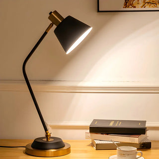Stylish Bell Shade Bend Arm Small Study Table Lamp Zawala Image - 2