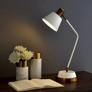 Stylish Bell Shade Bend Arm Small Study Table Lamp Zawala Image - 6