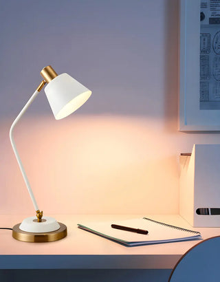 Stylish Bell Shade Bend Arm Small Study Table Lamp Zawala Image - 7