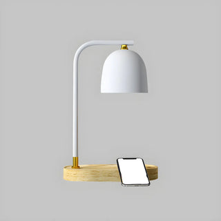 Bedroom Minimalist Black Dome Wooden Base Table Lamp Zawala Image - 10
