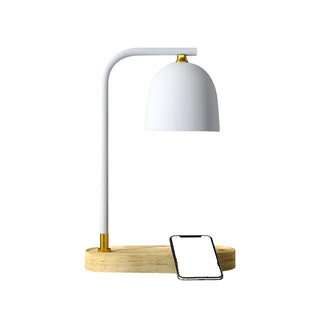 Bedroom Minimalist Black Dome Wooden Base Table Lamp Zawala Image - 14