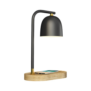 Bedroom Minimalist Black Dome Wooden Base Table Lamp Zawala Image - 15