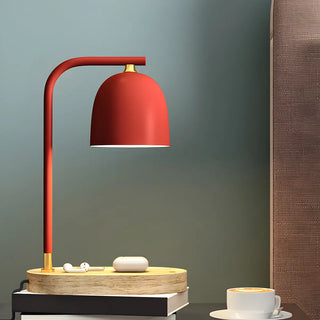 Bedroom Minimalist Black Dome Wooden Base Table Lamp Zawala Image - 4