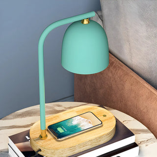 Bedroom Minimalist Black Dome Wooden Base Table Lamp Zawala Image - 5