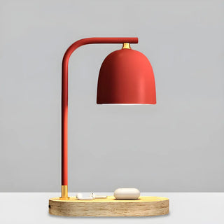 Bedroom Minimalist Black Dome Wooden Base Table Lamp Zawala Image - 7