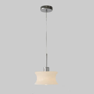 Nordic Bedroom White Resin Curved Cylinder Pendant Light Zawala Image - 7