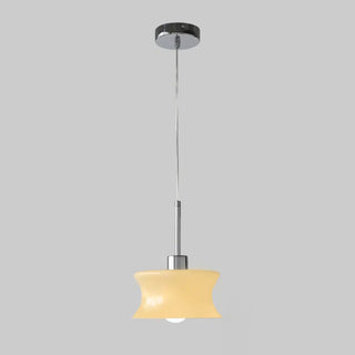 Nordic Bedroom White Resin Curved Cylinder Pendant Light Zawala Image - 10