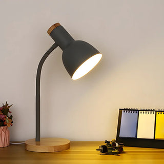 Beige Simple Bell Shape Metal Bedside Table Lamp Zawala Image - 1