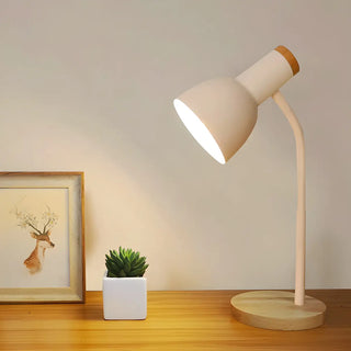 Beige Simple Bell Shape Metal Bedside Table Lamp Zawala Image - 2