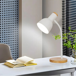 Beige Simple Bell Shape Metal Bedside Table Lamp Zawala Image - 5