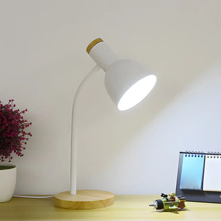 Beige Simple Bell Shape Metal Bedside Table Lamp Zawala Image - 7