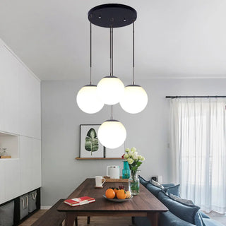ZOWALA - Nordic Globe 4-Light Black Dining Room Pendant Light Image - 1