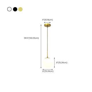ZOWALA - Nordic Globe 4-Light Black Dining Room Pendant Light #size