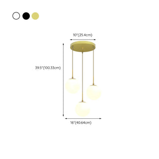 ZOWALA - Nordic Globe 4-Light Black Dining Room Pendant Light Image - 21
