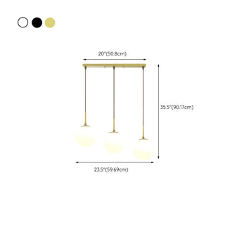 ZOWALA - Nordic Globe 4-Light Black Dining Room Pendant Light Image - 22