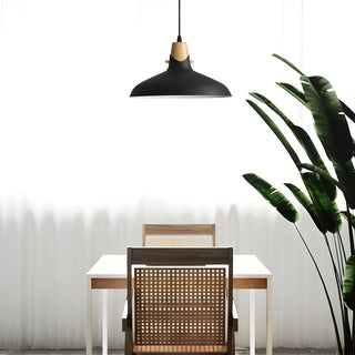ZOWALA - Minimalist Black White Metal Bell Dining Room Pendant Light Image - 1
