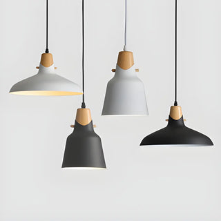 ZOWALA - Minimalist Black White Metal Bell Dining Room Pendant Light Image - 2